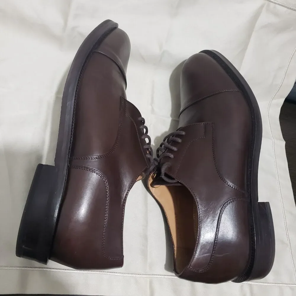 DINO MONTI ALLY Brown Leather Lace Up Dress Oxford  Italy Made Shoes US11,5 D